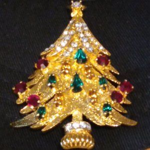 EISENBERG ICE PIN  BROOCH BEAUTIFUL MULTI COLORED CHRISTMAS TREE  RARE